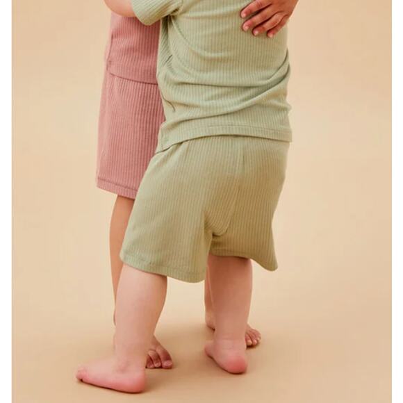 Baby Mori Mint Green Ribbed Short Pant 18-24M - Picture 6 of 6